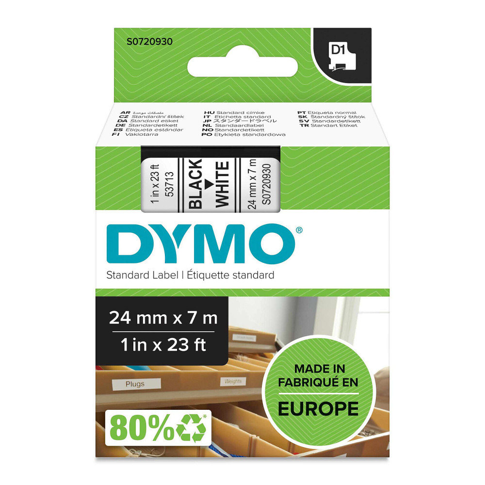 Dymo ruban 24mm x 7m - Noir/blanc S0720930