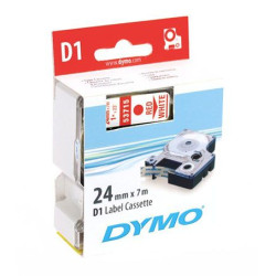 Dymo ruban 24mm x 7m - Rouge/blanc DI5371