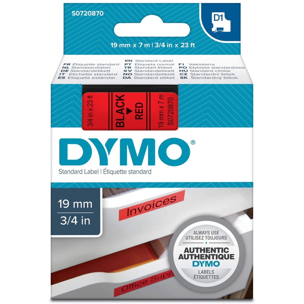Dymo ruban 19mm x 7m - Noir/rouge S0720870