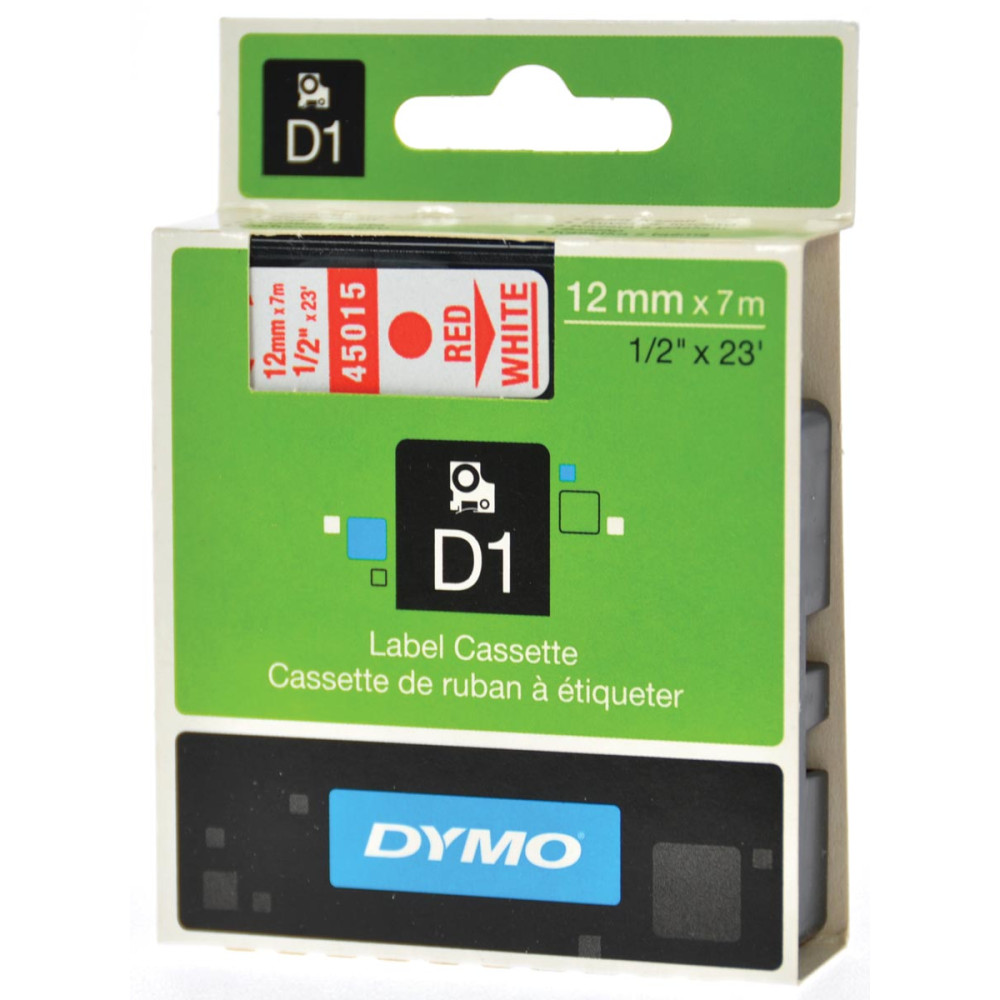Dymo ruban 1000/12mm - Rouge/blanc DI4501