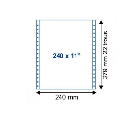 Papier Listing blanc 2 exemplaires 240x11 - carton de 1000