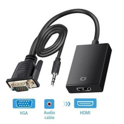 Adaptateur Audio - Video - VGA Mâle Vers HDMI Femelle