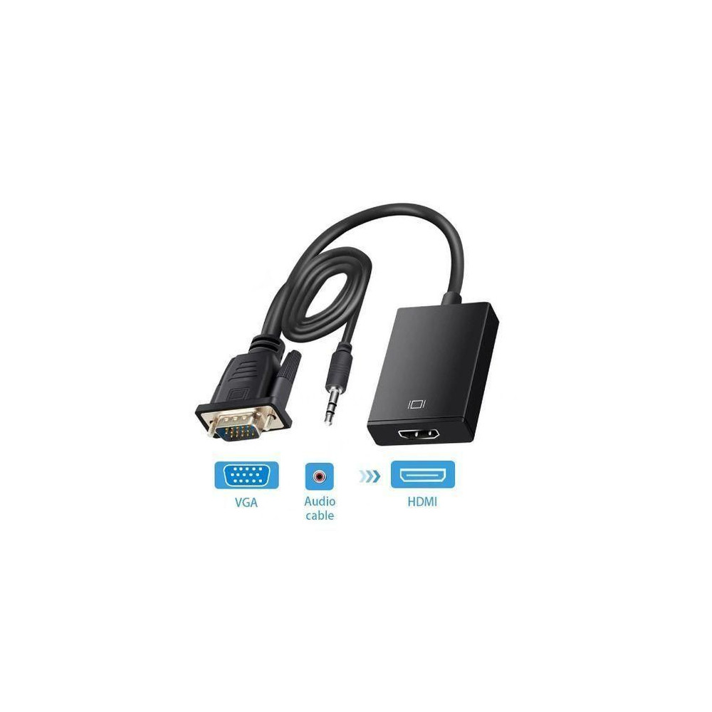 Adaptateur Audio - Video - VGA Mâle Vers HDMI Femelle