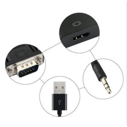 Adaptateur Audio - Video - VGA Mâle Vers HDMI Femelle