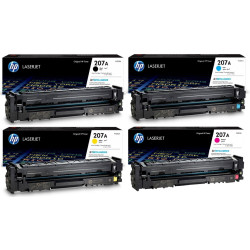 Cartouches De Toner HP 207A Pack De 4 noir, Cyan, jaune, Magenta