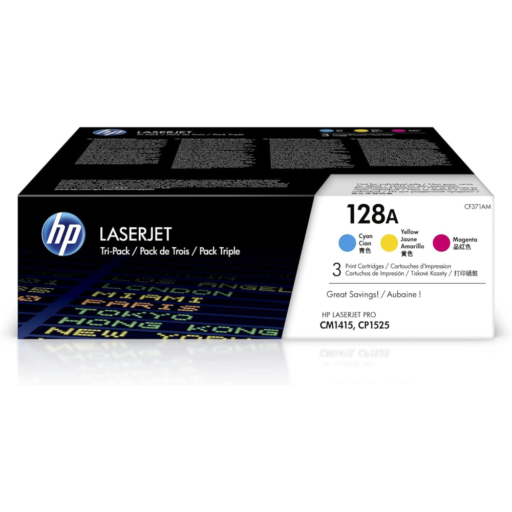 Cartouche de Toner HP 128A (CF371AM) jaune, cyan, magenta