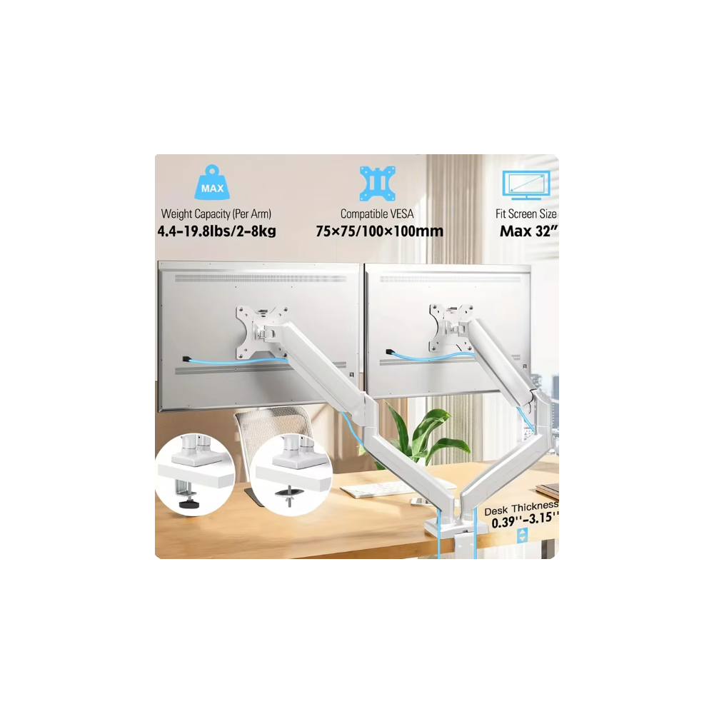 Support écran PC Double Ecrans Pivotant Support écran PC Double Ecrans Pivotant