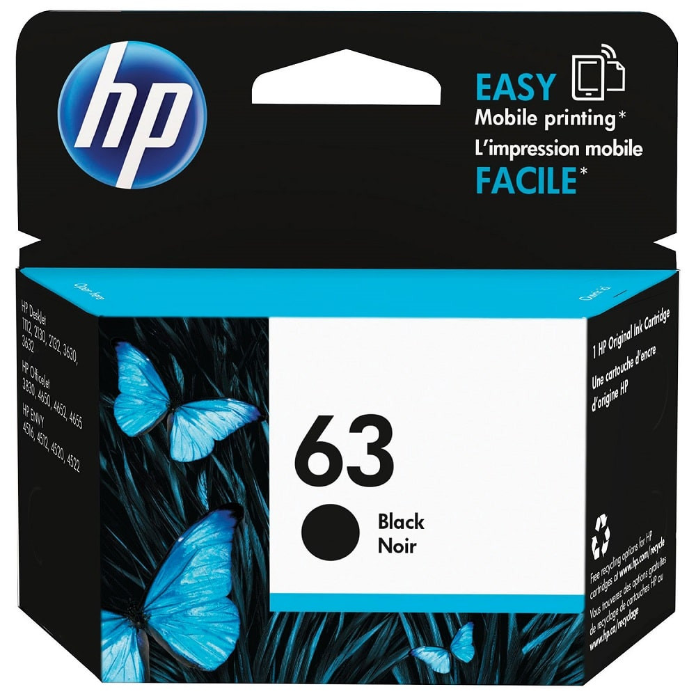 Cartouches D'encre HP 63 Noir (F6U62AN)
