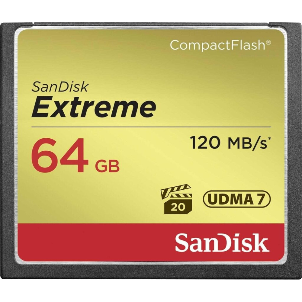Carte Mémoire CF CompactFlash SanDisk Extreme 64 Go UDMA7 avec
