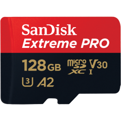 Carte Mémoire SanDisk Extreme PRO microSDXC 128 Go + Adaptateur