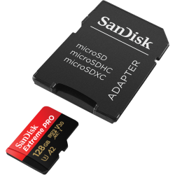 Carte Mémoire SanDisk Extreme PRO microSDXC 128 Go + Adaptateur