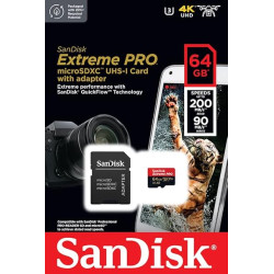 Carte Mémoire microSDXC SanDisk Extreme PRO 64 Go + Adaptateur