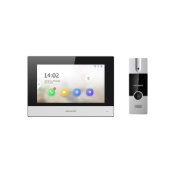Kit d'interphone hybride avec 1 poste intérieur et 1 poste de