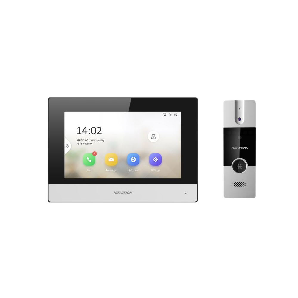 Kit d'interphone hybride avec 1 poste intérieur et 1 poste de