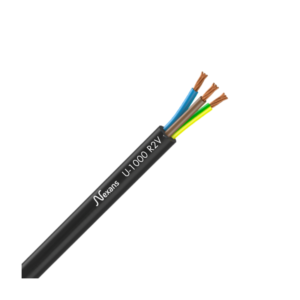 Câble électrique rigide U-1000 R2V 3G6² B/M/VJ -