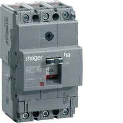 Disjoncteur boîtier moulé x160 3P 25kA 100A Hager - HHA100H