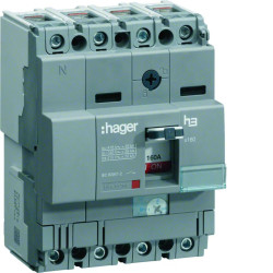 Disjoncteur boîtier moulé x160 4P 25kA 100A Hager - HHA101H