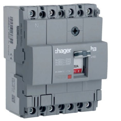 Disjoncteur moteur 40kA 4P 200A X250 Hager - HHB201Z