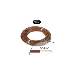 Fil électrique rigide H07VU 1.5² marron - Couronne/Rouleau de