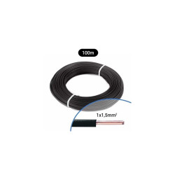 Fil électrique rigide H07VU 1.5² noir - Couronne/Rouleau de