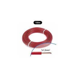 Fil électrique rigide H07VU 1.5² rouge - Couronne/Rouleau de