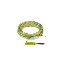 Fil électrique rigide H07VU 2.5² vert / jaune -