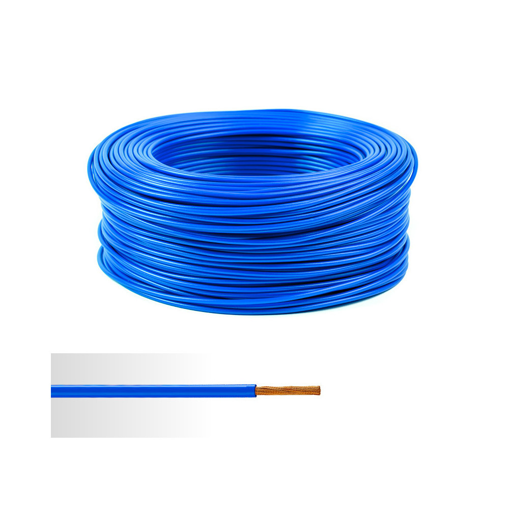 Fil électrique rigide H07VR 10mm² bleu - Couronne/Rouleau de