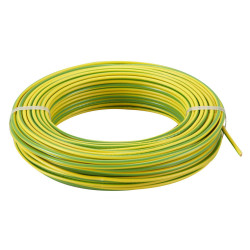 Fil électrique rigide H07VR 10mm² vert/jaune - Couronne/Rouleau