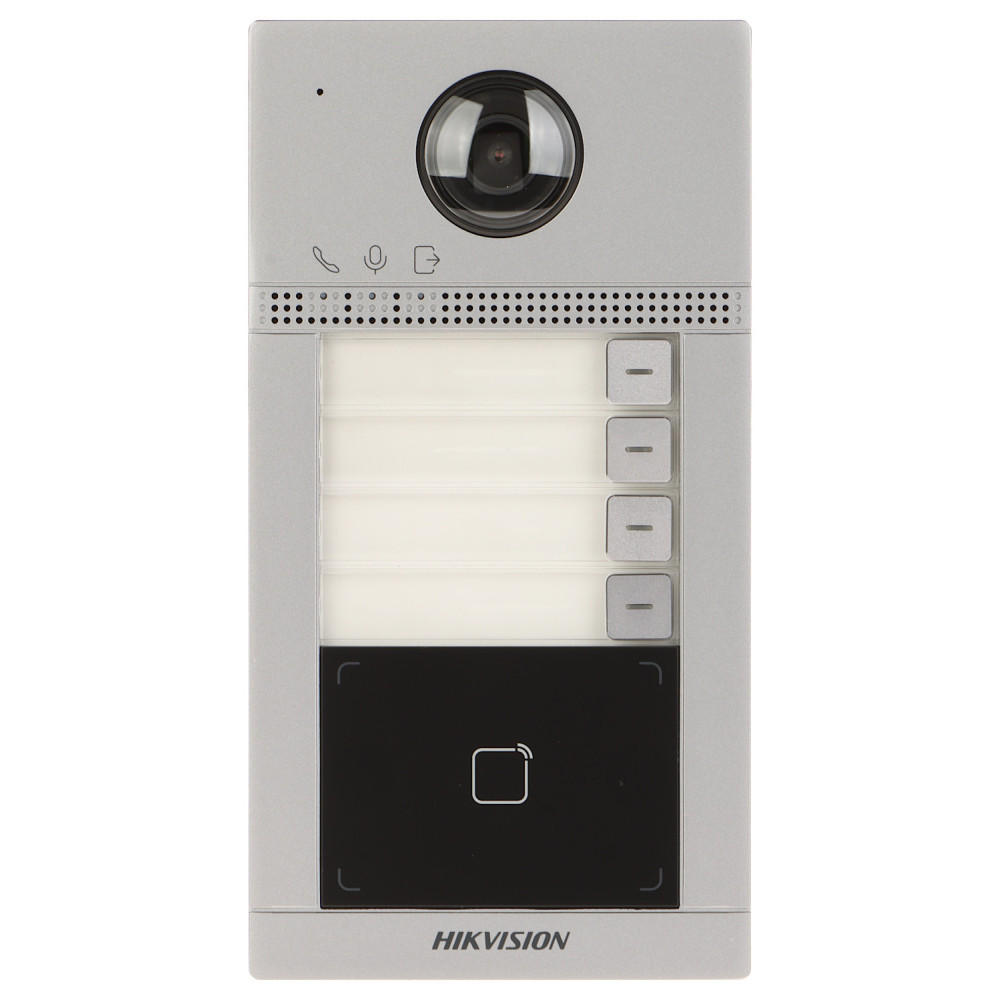 Station de porte en métal pour villa à 4 boutons Hikvision -