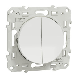 Interrupteur double va-et-vient Blanc, connexion rapide, à