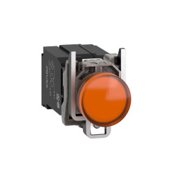 Bouton poussoir voyant lumineux DEL - Ø22 - orange - 24V - vis