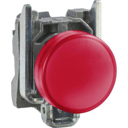 Bouton poussoir voyant lumineux DEL - Ø22 - rouge - 24V - vis