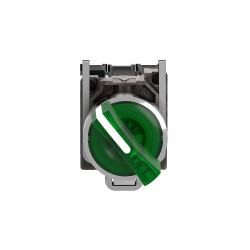 Bouton poussoirs à manette lumineux - Ø22 - 2 pos fix - vert -