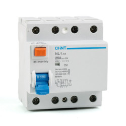 Interrupteur différentiel 4P 25A 300MA 6KA NL1-63 CHINT - 200229