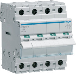 Interrupteur sectionneur 125A 4P 4 modules - Hager - SBN499