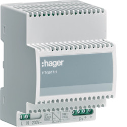 Alimentation à découpage 230VAC/24VDC 2500mA à 70°C - Hager -