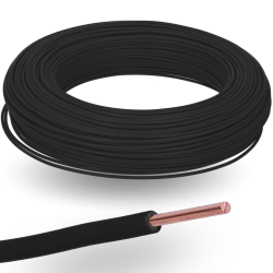 Fil TH électrique rigide H07VU 1x2.5 mm² noir -