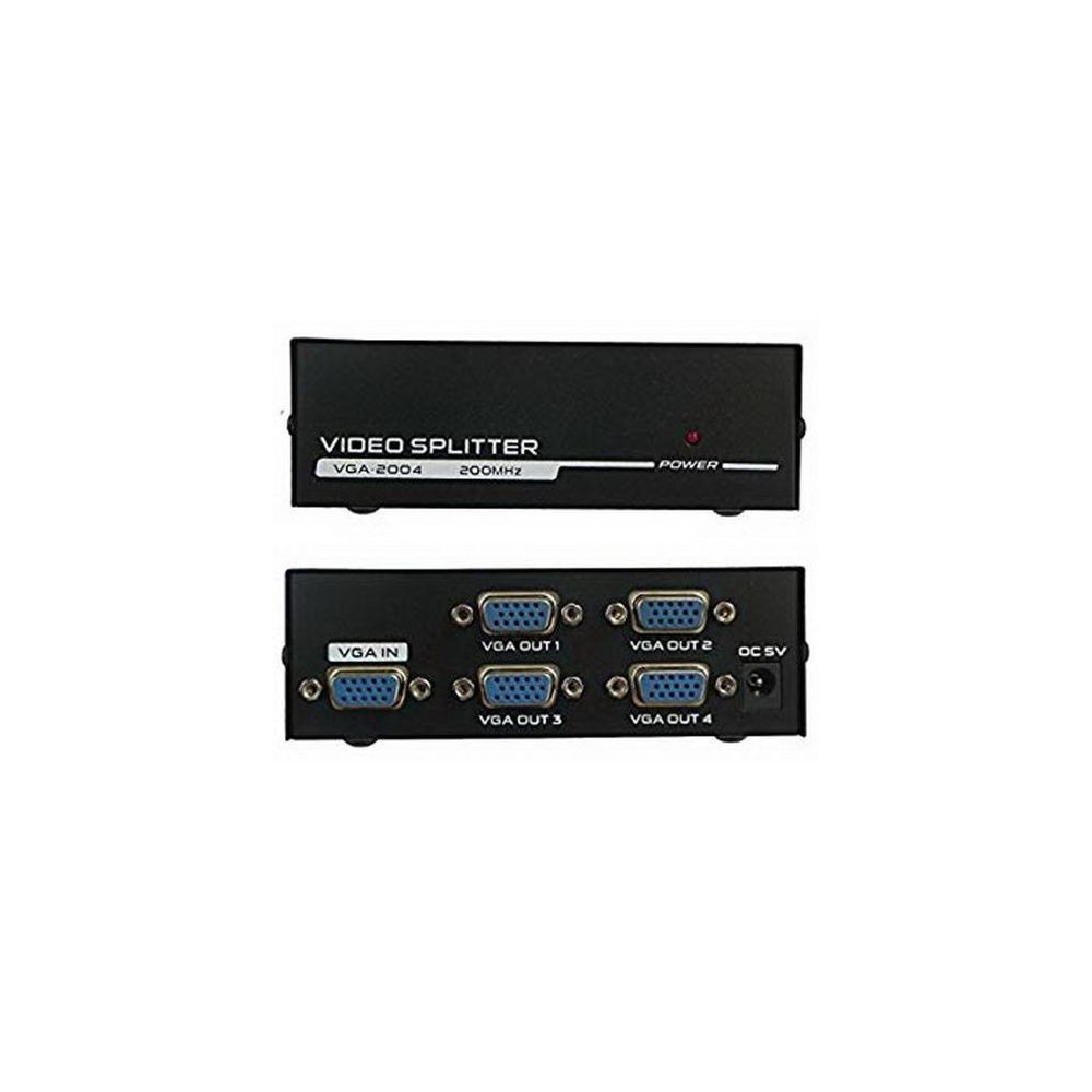 Splitter Répartiteur VGA 1 Entrée Vers 4 Sortie – Noir
