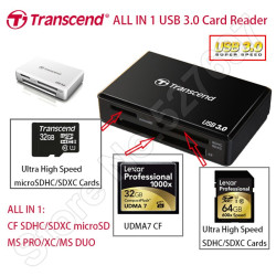 Transcend Lecteur Multi-cartes Transcend USB 3.0 RDF8