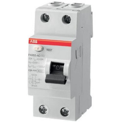 Interrupteur différentiel FH200, 2 Pôles, 25A, 30mA, Type AC -